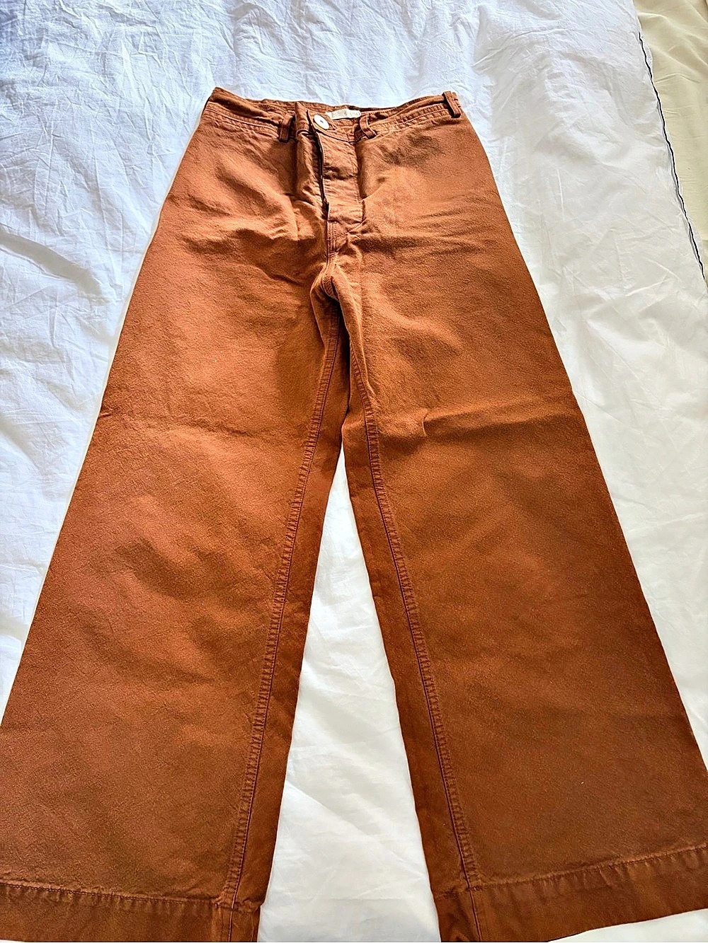 Jesse Kamm Sailor Pant Wide Leg Pants in Brown